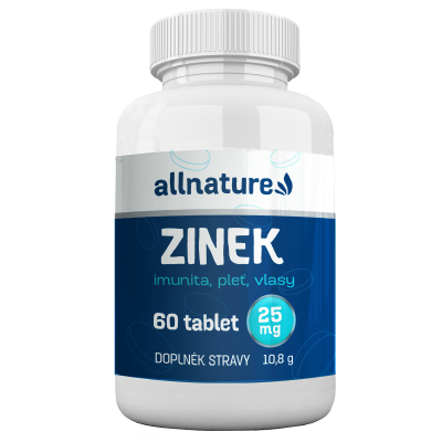 Allnature Zinek 25 mg 60 tablet