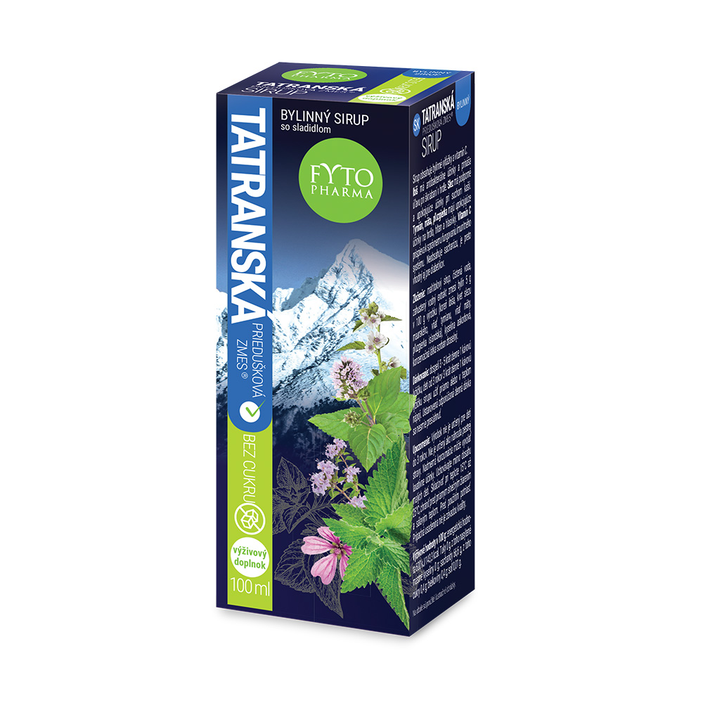 Tatranská průdušková směs bylinný sirup bez cukru 100ml