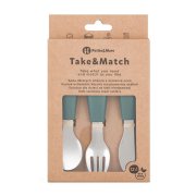 Petite&Mars Take&Match Sada příborů z nerezové oceli 12m+ 3 ks misty green