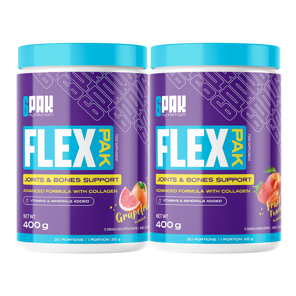 6Pak Nutrition Kloubní výživa Flex Pak 400 g - akce 1+1 ovocný punč + grep