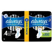 ALWAYS Ultra Secure Night vel.4 Hygienické vložky s křidélky 12 ks