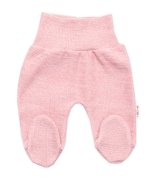 Baby Nellys Pletené kojenecké polodupačky Hand Made, růžové, vel. 62