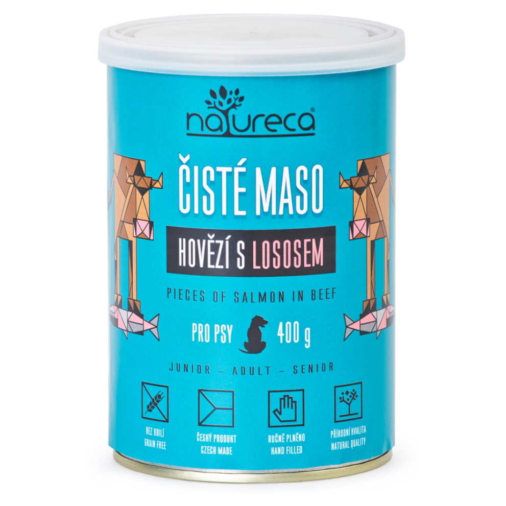 NATURECA Konzerva hovězí s lososem pro psy 400 g