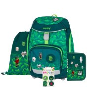 Oxybag OXY SHERPY - školní set Playworld 4 ks: batoh, penál, sáček, placky batoh, penál, sáček
