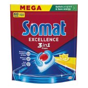 SOMAT Excellence 3in1 Kapsle do myčky Lemon Mega 60 kusů