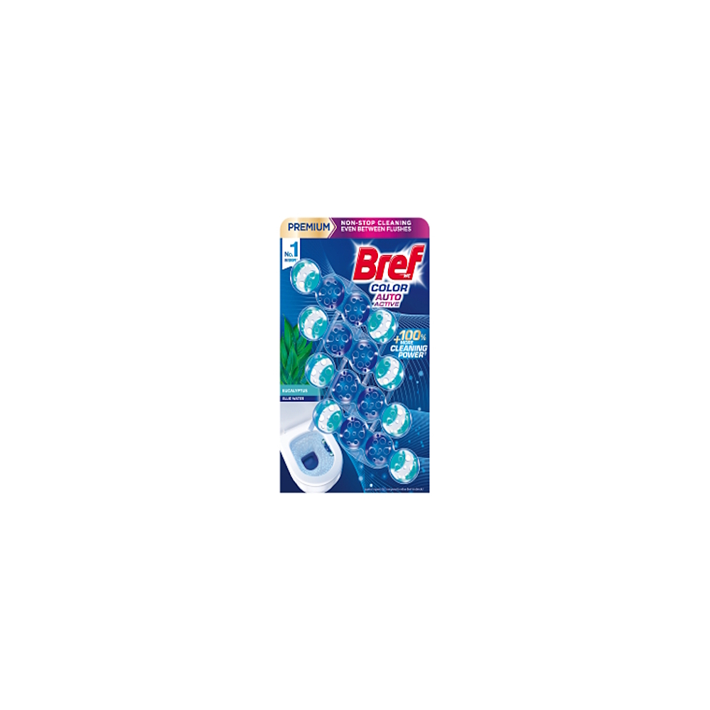 BREF Color Auto Aktive tuhý WC blok Eucalyptus 4 x 50 g