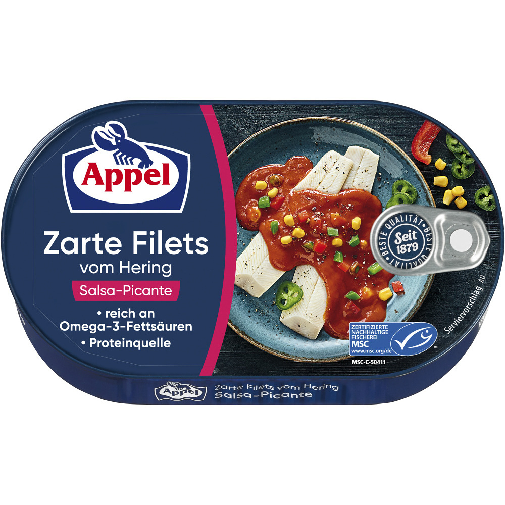 APPEL Filety ze sleďů se zeleninou v pikantní rajčatové omáčce 200 g