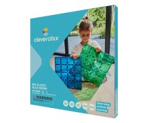 Cleverclixx Magnetická stavebnice - Big Plates Blue Green - 2 ks