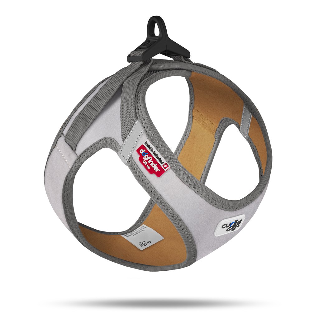 Curli Postroj pro psy Glow Reflective Gray S, 4-7 kg