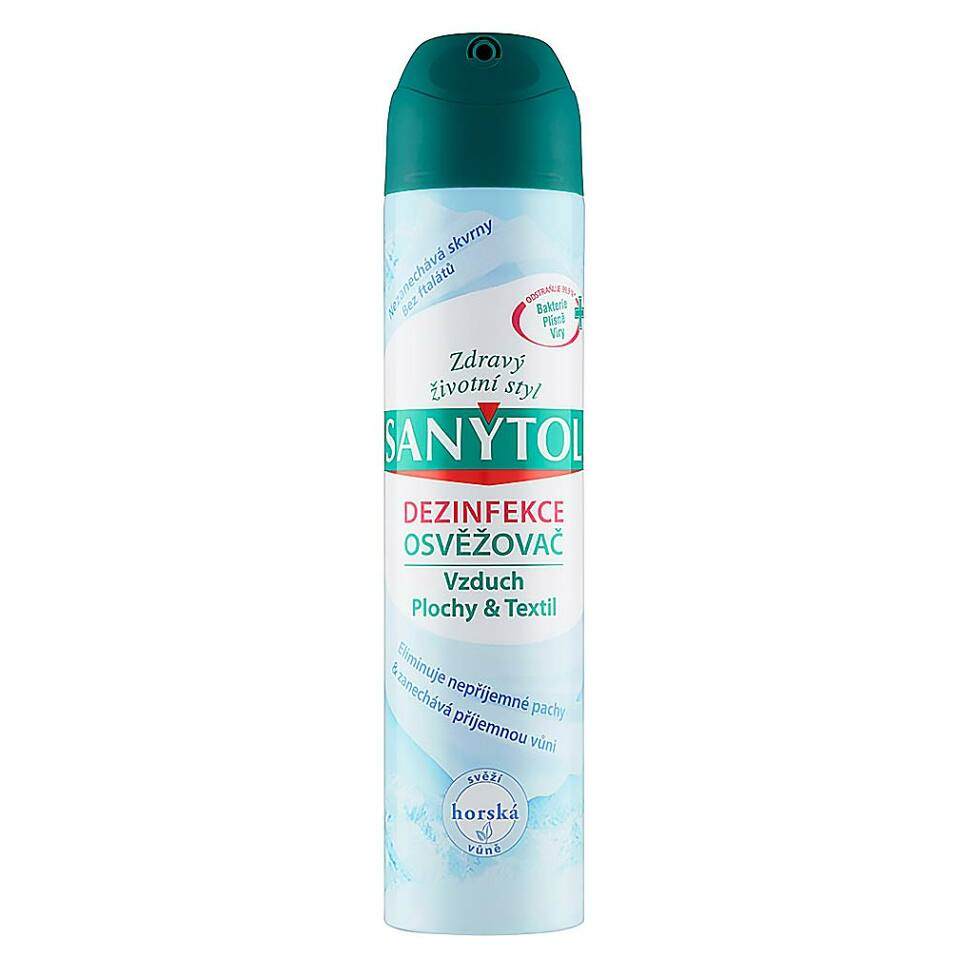 SANYTOL Dezinfekční osvěžovač vzduchu, ploch a textilií s vůní hor 300 ml