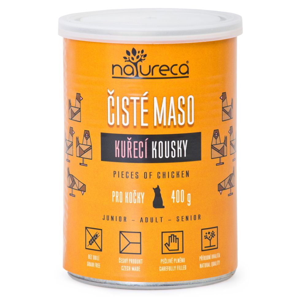 Natureca konzerva kuře kousky pro kočky 400g