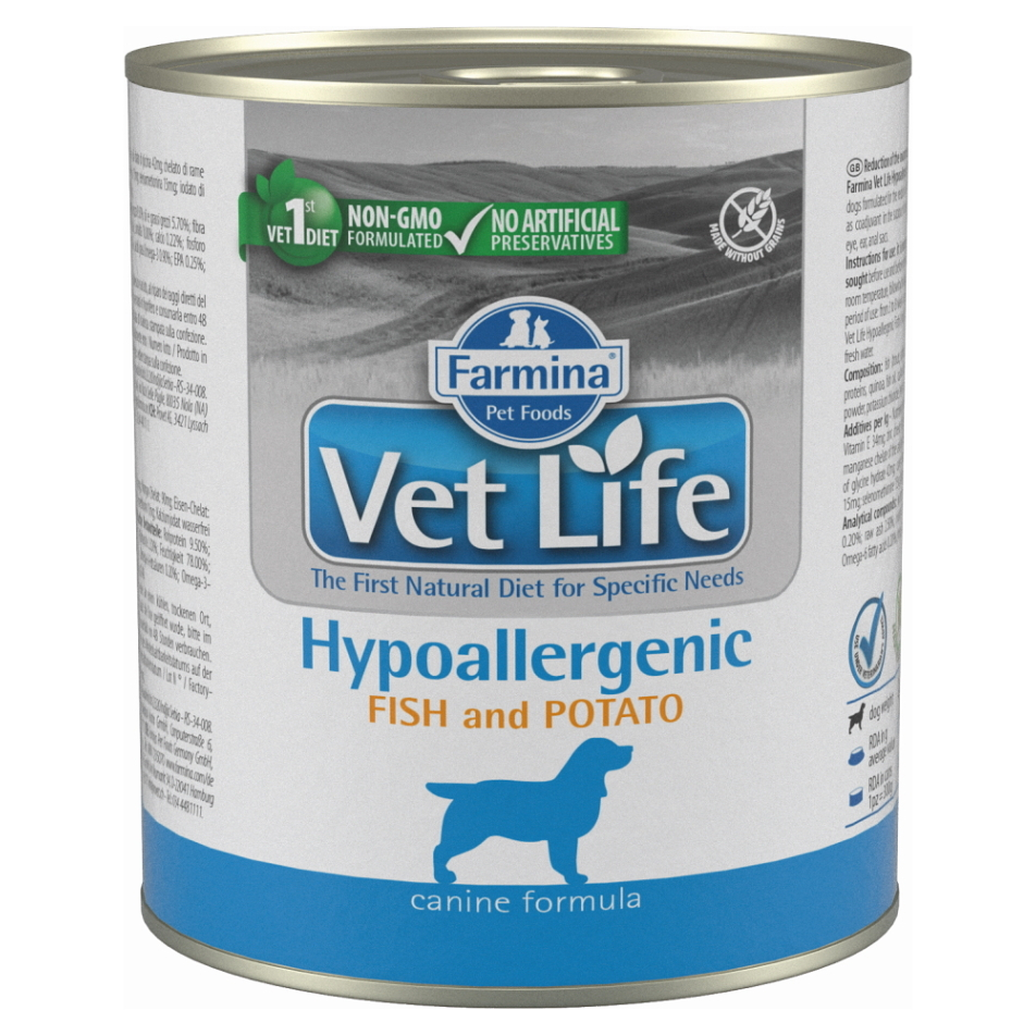 VET LIFE Natural Hypoaller Fish&Potato konzerva pro psy 300 g