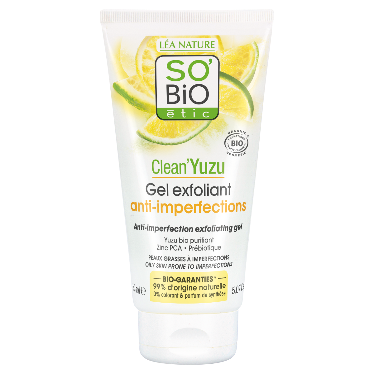 SO’BiO étic Clean Yuzu Gel pleťový exfoliační BIO 150 ml