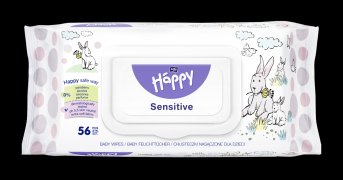 Happy vlhčené ubrousky Sensitive 56ks NOVÉ
