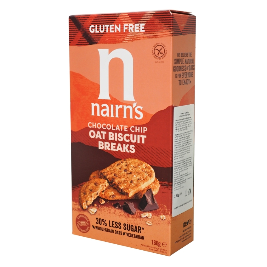 NAIRNS Ovesné sušenky s čokoládou bez lepku 160 g