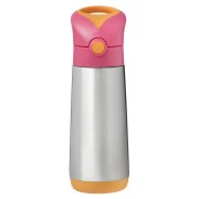 B.BOX Termoska na pití s brčkem růžová/oranžová 12m+ 500 ml