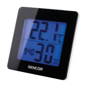 SENCOR Teploměr s hodinami SWS 1500 B černá