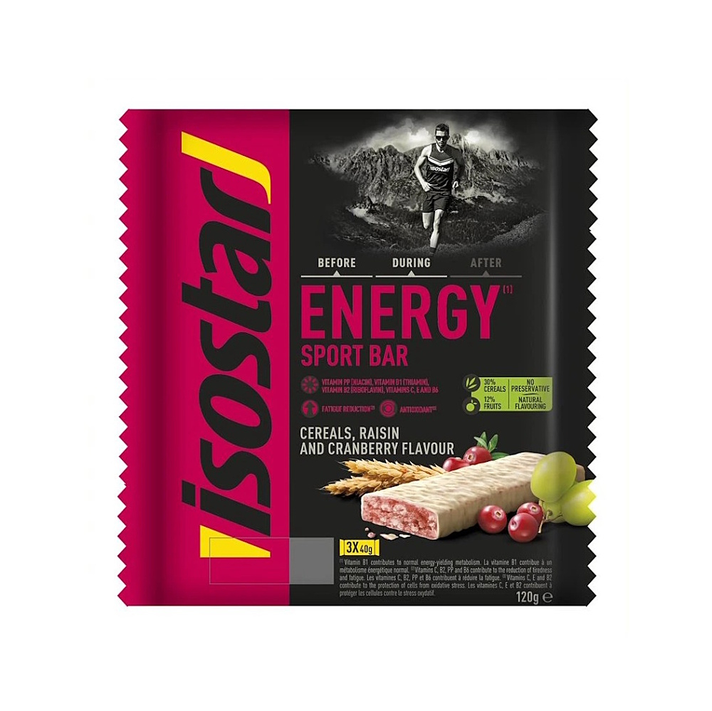 ISOSTAR Energy sport bar tyčinka brusinka 40g