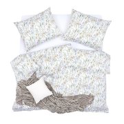 SCANquilt povlečení SATÉN PLUS traviny bílozelená 140 x 200/70 x 90 cm