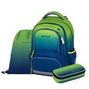 Oxybag OXY NEXT - školní set Ombre Green 3 ks: batoh, penál, sáček batoh, penál, sáček