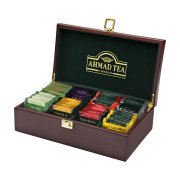 AHMAD TEA Tea keeper dřevěná kazeta černých a zelených čajů 80 sáčků
