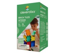 Cleverclixx Magnetická stavebnice Brick Tiles Pack Intense - 16 ks
