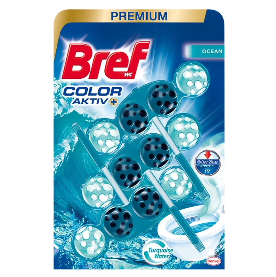 BREF Color Auto Aktive tuhý WC blok Ocean 3 x 50 g