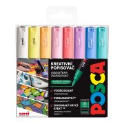 Posca Sada akrylových popisovačů - PC-1M, 0,7 - 1 mm, pastelové barvy (8 ks)