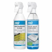 HG Odstraňovač plísně + čistič skla a zrcadel 2x500 ml
