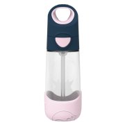 B.BOX Láhev na pití s brčkem indigo/růžová 9m+ 450 ml