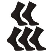 Nedeto 5PACK ponožky kotníkové bambusové černé (5PBK01) S
