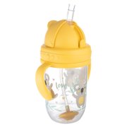 CANPOL BABIES Exotic animals nevylévací hrneček se slámkou a závažím žlutý 6m+ 270 ml