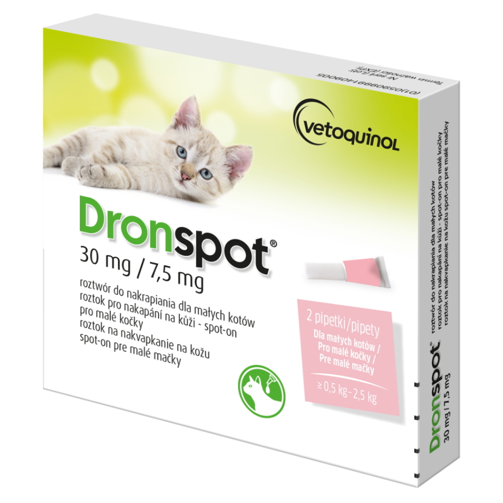 Dronspot 30mg/7.5mg malé kočky spot-on 2x0.35ml