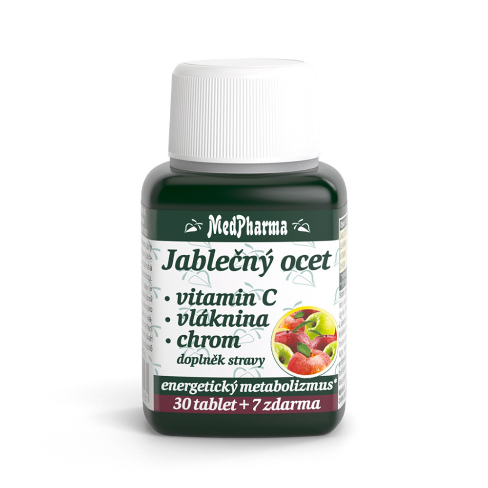 MedPharma Jablečný ocet + vitamin C + vláknina + chrom 37 tablet