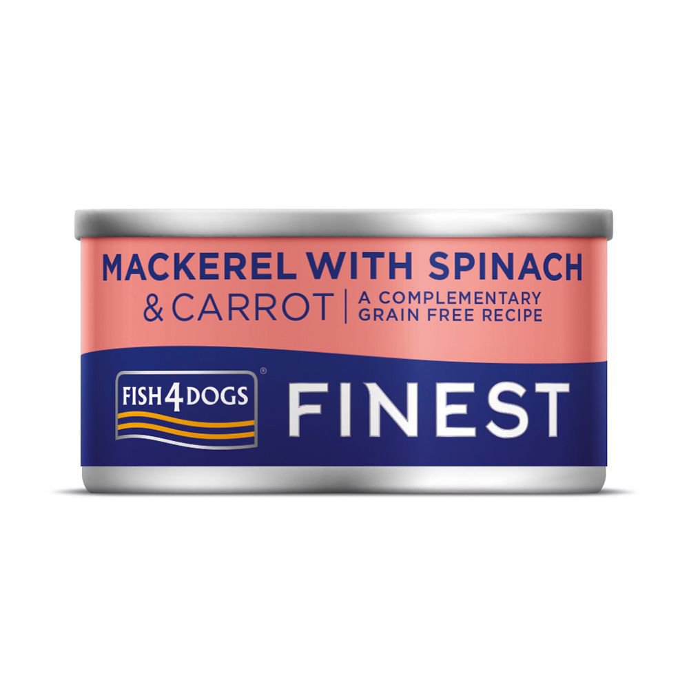 FISH4DOGS Konzerva pro psy Finest s makrelou, mrkví a špenátem 85 g