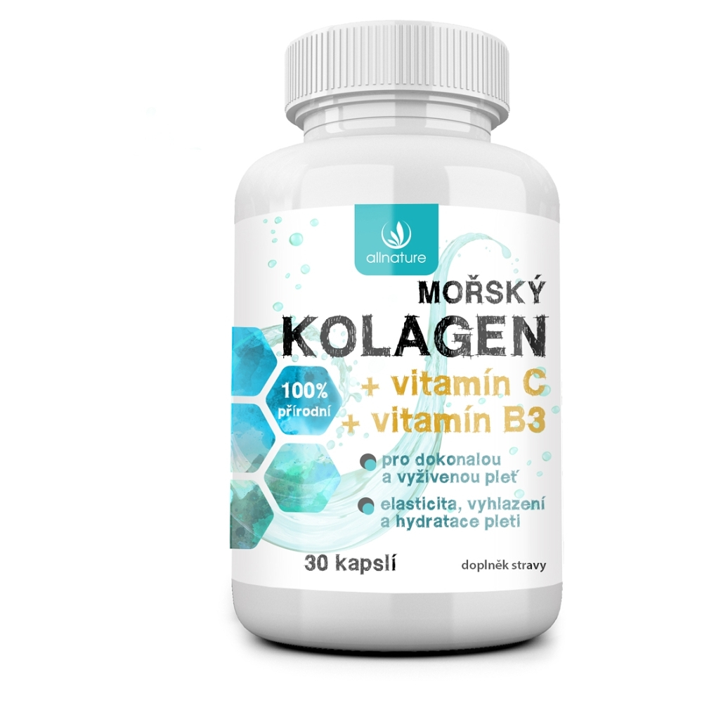 Allnature Mořský kolagen+vit.C+vit.B3 cps.30
