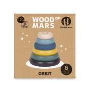 Petite&Mars Orbit Wood of Mars 12m+ hračka dřevěná stohovací 1 ks cosmic blue