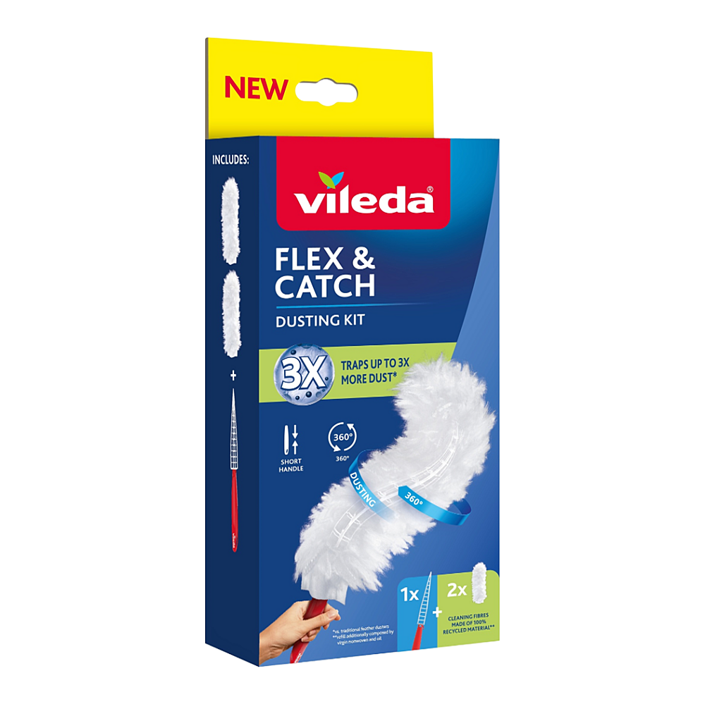 VILEDA Flex&Catch prachovka s krátkou rukojetí