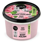 ORGANIC SHOP Zpevňující tělový peeling Růže a sůl 250 ml