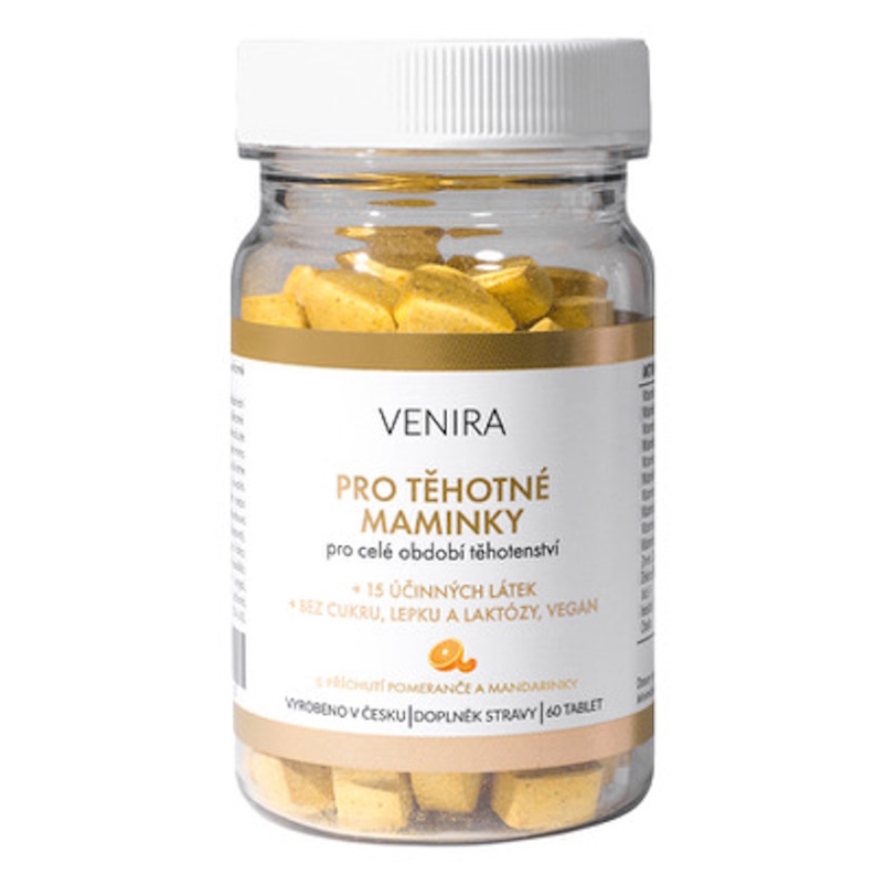 VENIRA Pro těhotné maminky, příchuť pomeranč a mandarinka, 60 tablet