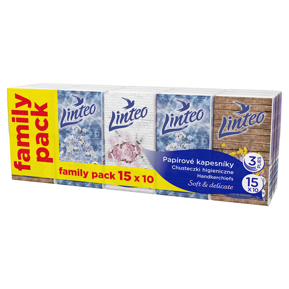 Papírové kapesníky LINTEO 3-vrstvé 15x10ks