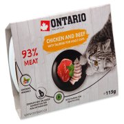 ONTARIO Vanička kuřecí s hovězím a taurinem pro kočky 115 g