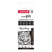 UNI PIN Drawing - Sketching, sada linerů mix barev - 5 ks