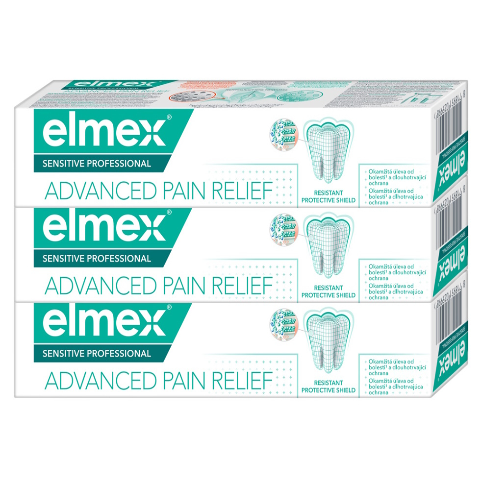 ELMEX Sensitive Professional Advanced Pain Relief zubní pasta pro citlivé zuby 3 x 75 ml