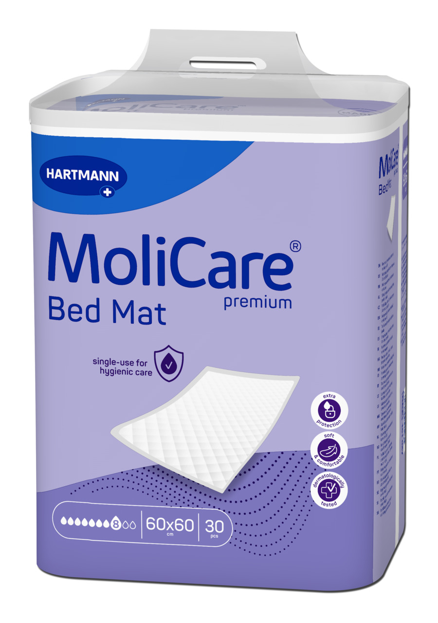 Podložky MoliCare Bed Mat 8 kapek, 60x60 30ks savost 991ml