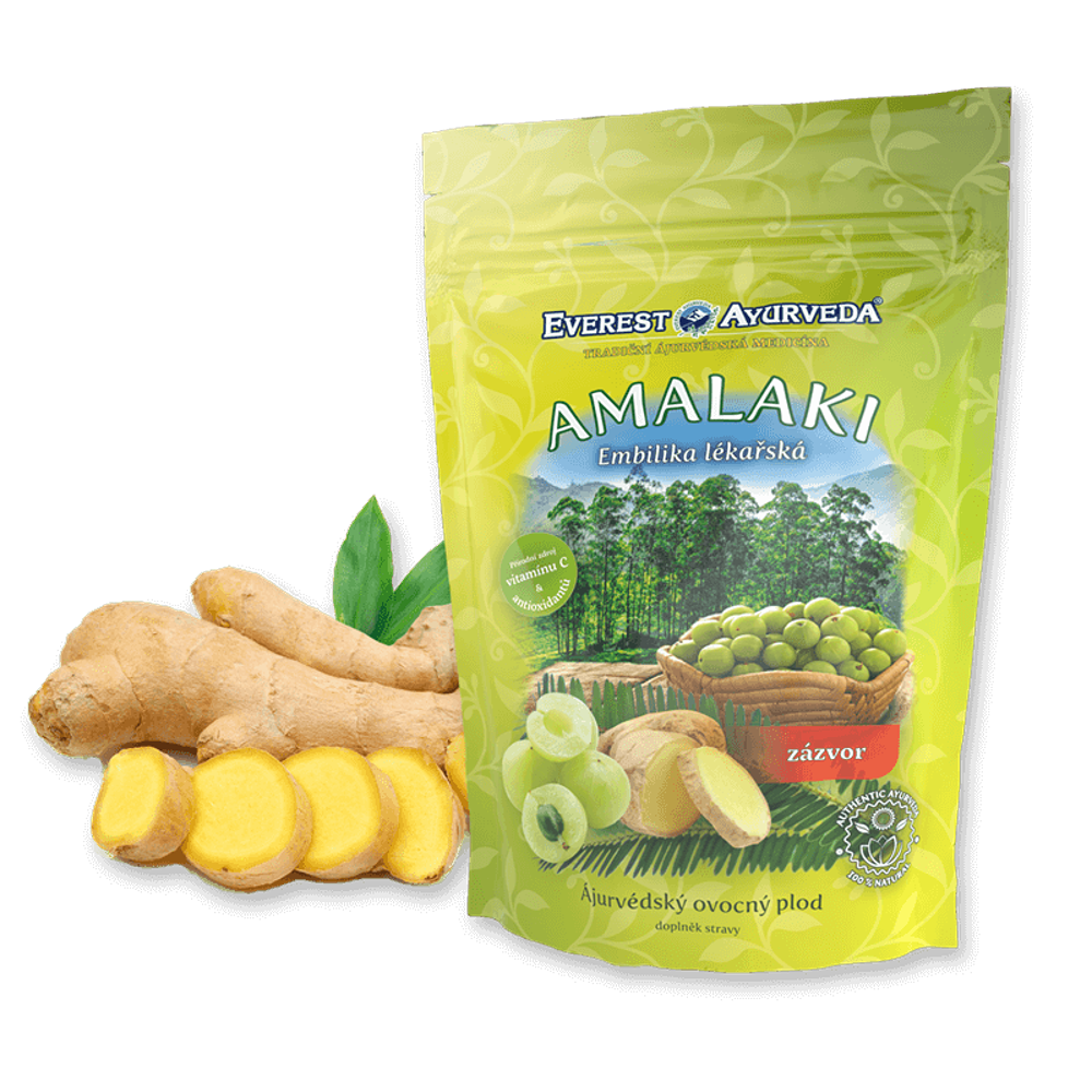 EVEREST AYURVEDA Amalaki plod zázvor imunita a dýchací cesty sušené ovoce 100 g