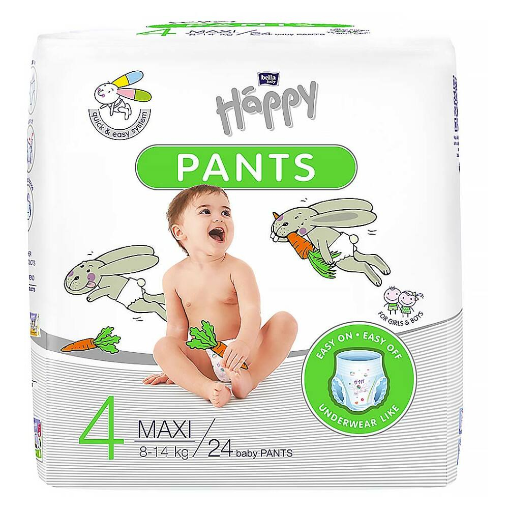 BELLA HAPPY Baby pants maxi plenkové kalhotky 8 - 14 kg 24 kusů