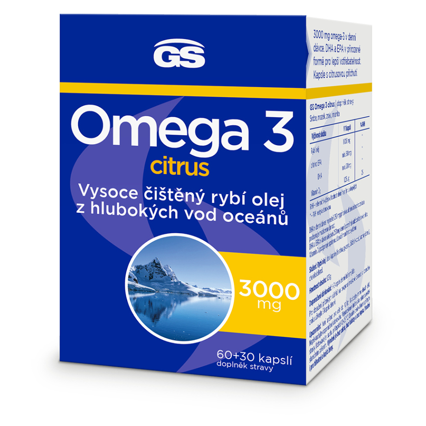 GS Omega 3 citrus, 60+30 kapslí