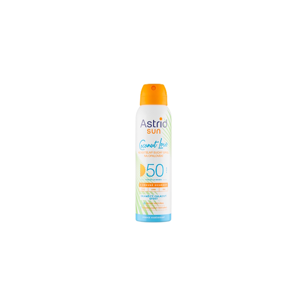ASTRID Neviditelný suchý sprej na opalování OF 50 Coconut Love 150 ml