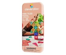 Cleverclixx Magnetická stavebnice Mini Tiles Pack Pastel - 28 ks